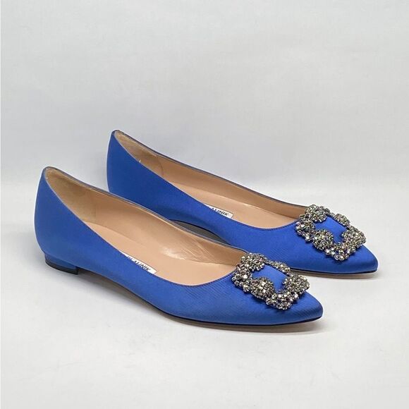 Manolo Blahnik  Hangisi 25MM Embellished Satin Flats size 36 - Picture 4 of 14